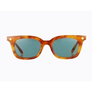 Poppy Lissiman Unisex Vinny Sunglasses In Orange Tortoise Shell / Teal $165